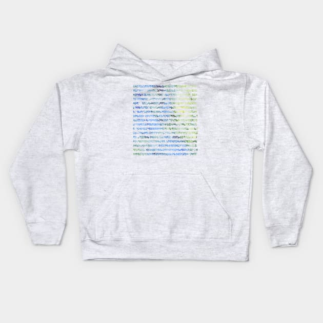 Digits of Pi (Green & Blue on Grey Background) Kids Hoodie by funmaths